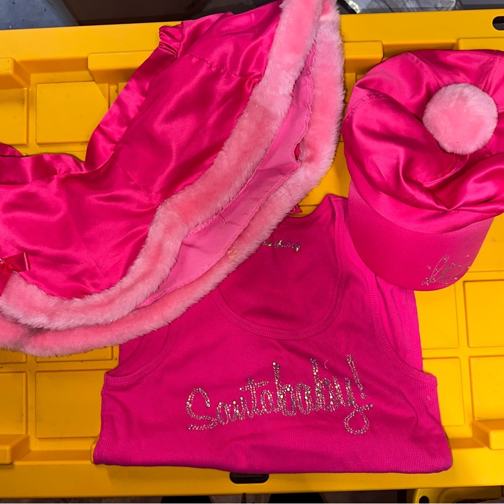 Victoria Secret Pink Satin Lingerie Set Santa baby